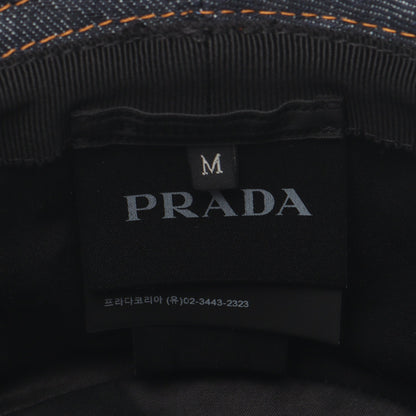 三角プレート デニム バケット ハット コットン ネイビー プラダ 財布・小物 PRADA
