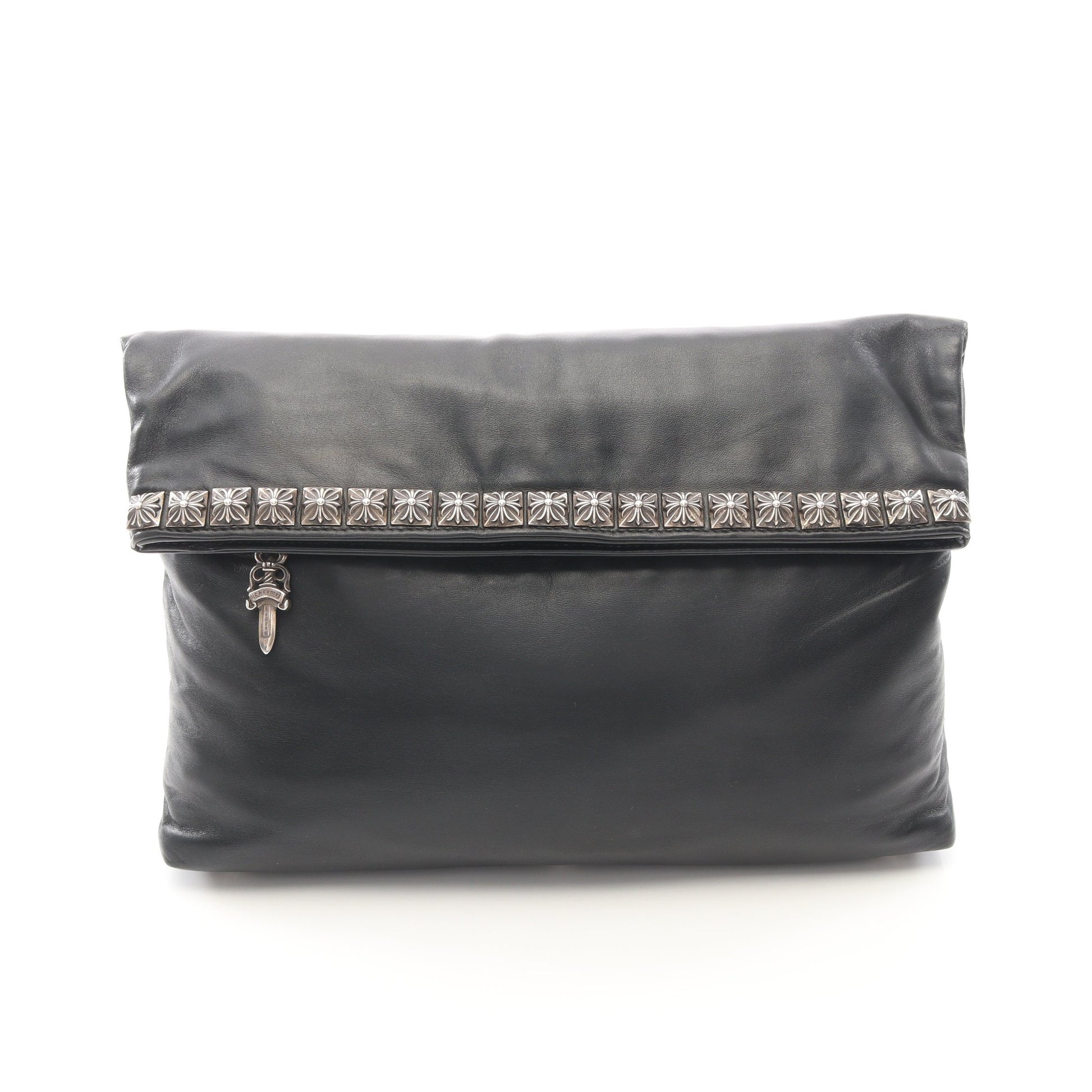 ピラミッドスタッズ クラッチバッグ レザー ブラック クロムハーツ バッグ Chrome Hearts