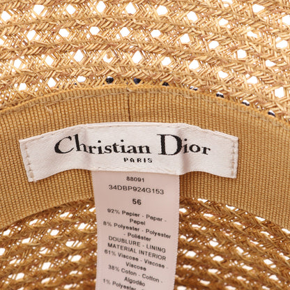 D-BOBBY ワイドブリム ハット ペーパー ベージュ ネイビー クリスチャンディオール 財布・小物 Christian Dior