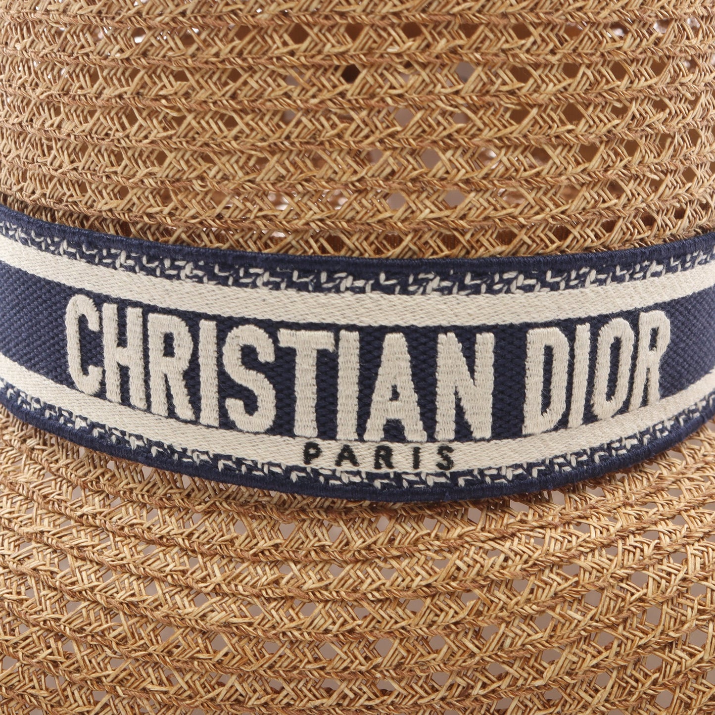 D-BOBBY ワイドブリム ハット ペーパー ベージュ ネイビー クリスチャンディオール 財布・小物 Christian Dior