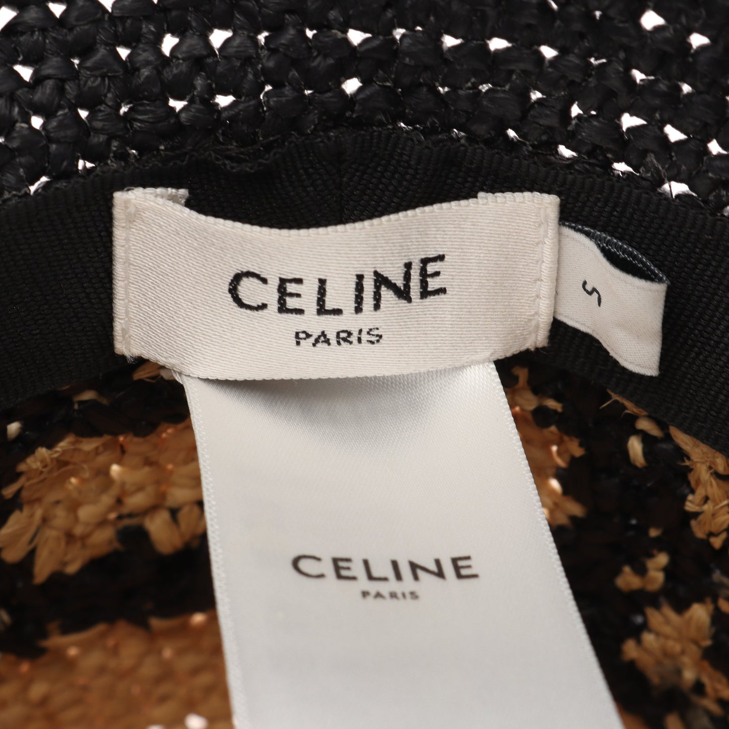 トリオンフ ハット レーヨン ラフィア ベージュ ブラック セリーヌ 財布・小物 CELINE