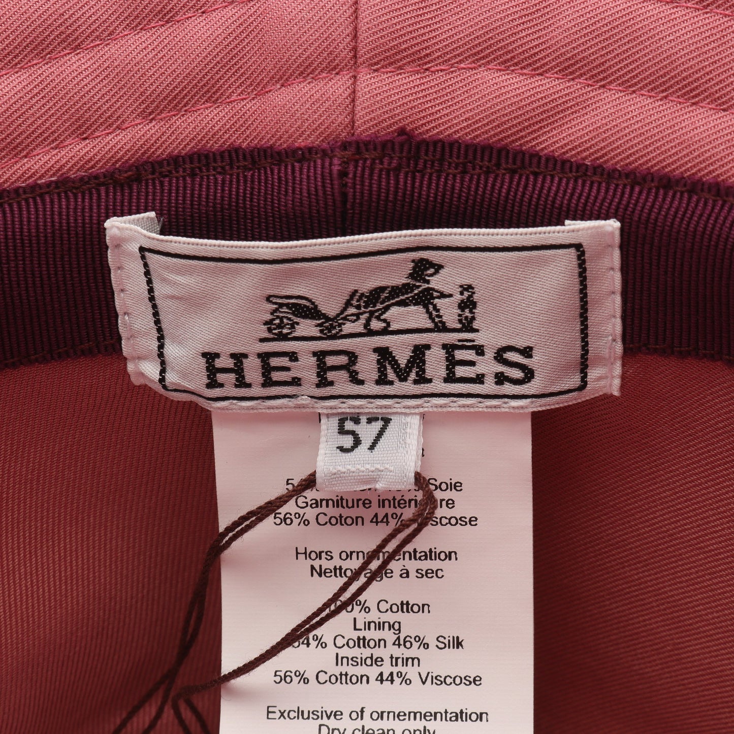 ハーバー Hエレクトリック ローズソルベ バケット ハット コットン ピンク エルメス 財布・小物 HERMES