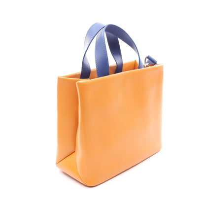ショッパートート MINI 2WAY ハンドバッグ レザー オレンジ ブルー ルイヴィトン バッグ LOUIS VUITTON