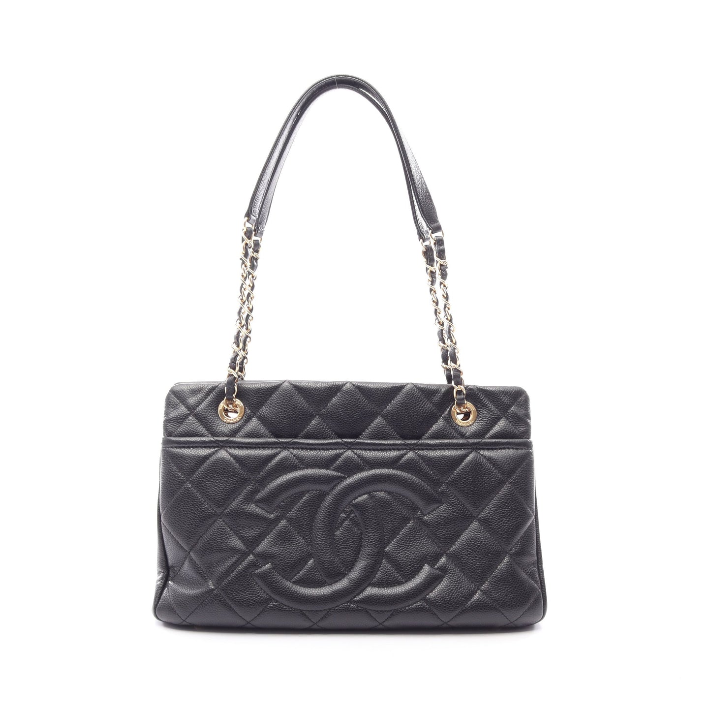マトラッセ チェーンショルダーバッグ チェーントートバッグ キャビアスキン ブラック ゴールド金具 シャネル バッグ CHANEL