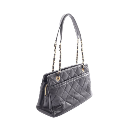 マトラッセ チェーンショルダーバッグ チェーントートバッグ キャビアスキン ブラック ゴールド金具 シャネル バッグ CHANEL