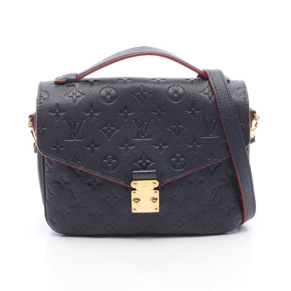 ポシェット メティス モノグラムアンプラント マリーヌルージュ 2WAY ハンドバッグ レザー ネイビー ルイヴィトン バッグ LOUIS VUITTON