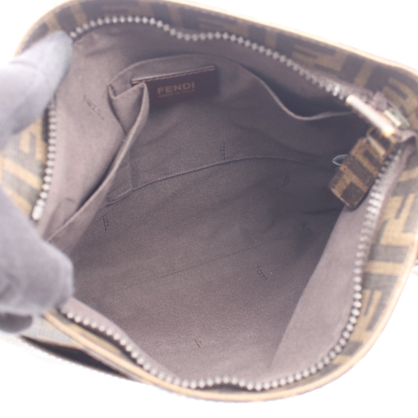 ズッカ ショルダーバッグ PVC レザー ブラウン ブラック フェンディ バッグ FENDI