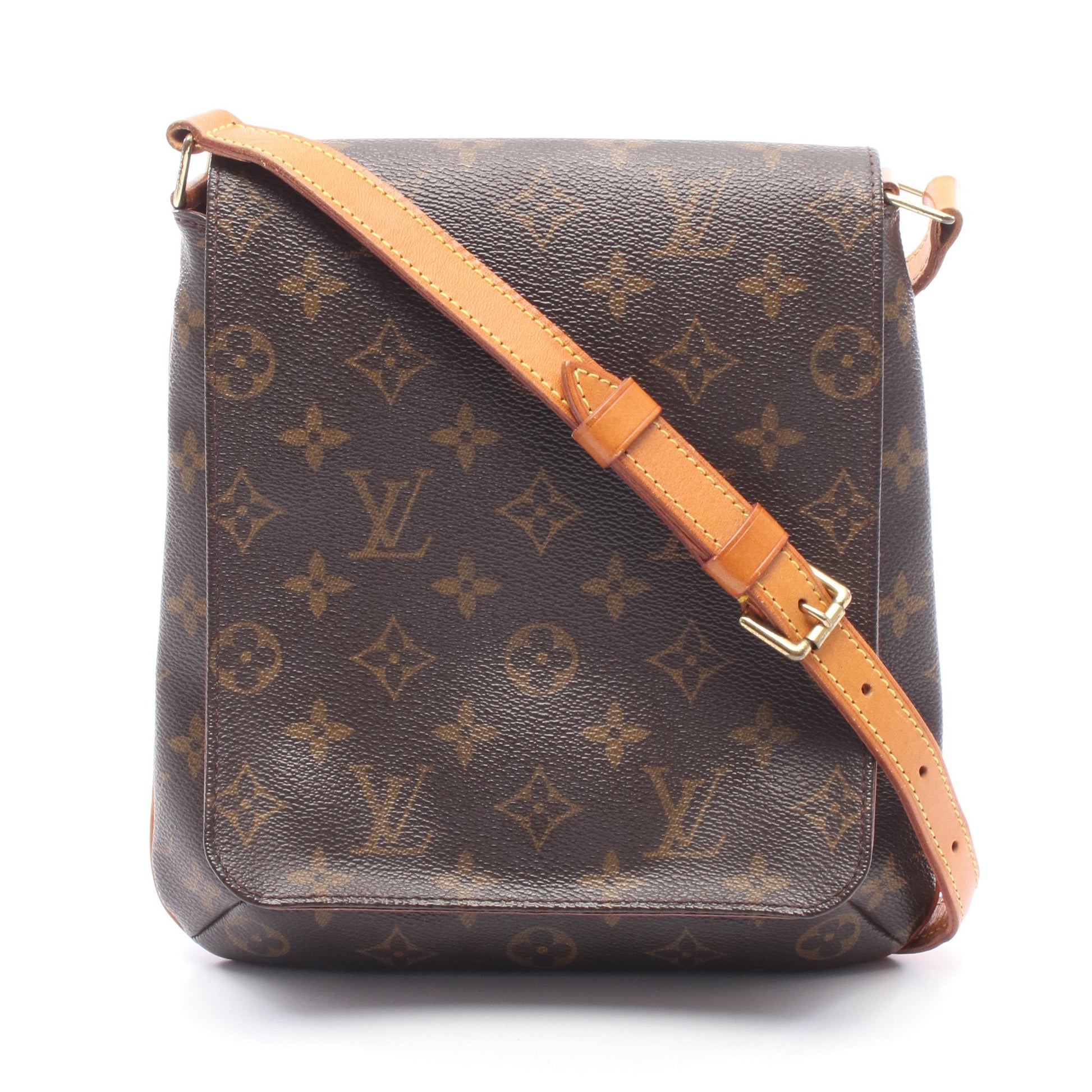 ミュゼットサルサ ショートストラップ モノグラム ショルダーバッグ PVC レザー ブラウン ルイヴィトン バッグ LOUIS VUITTON