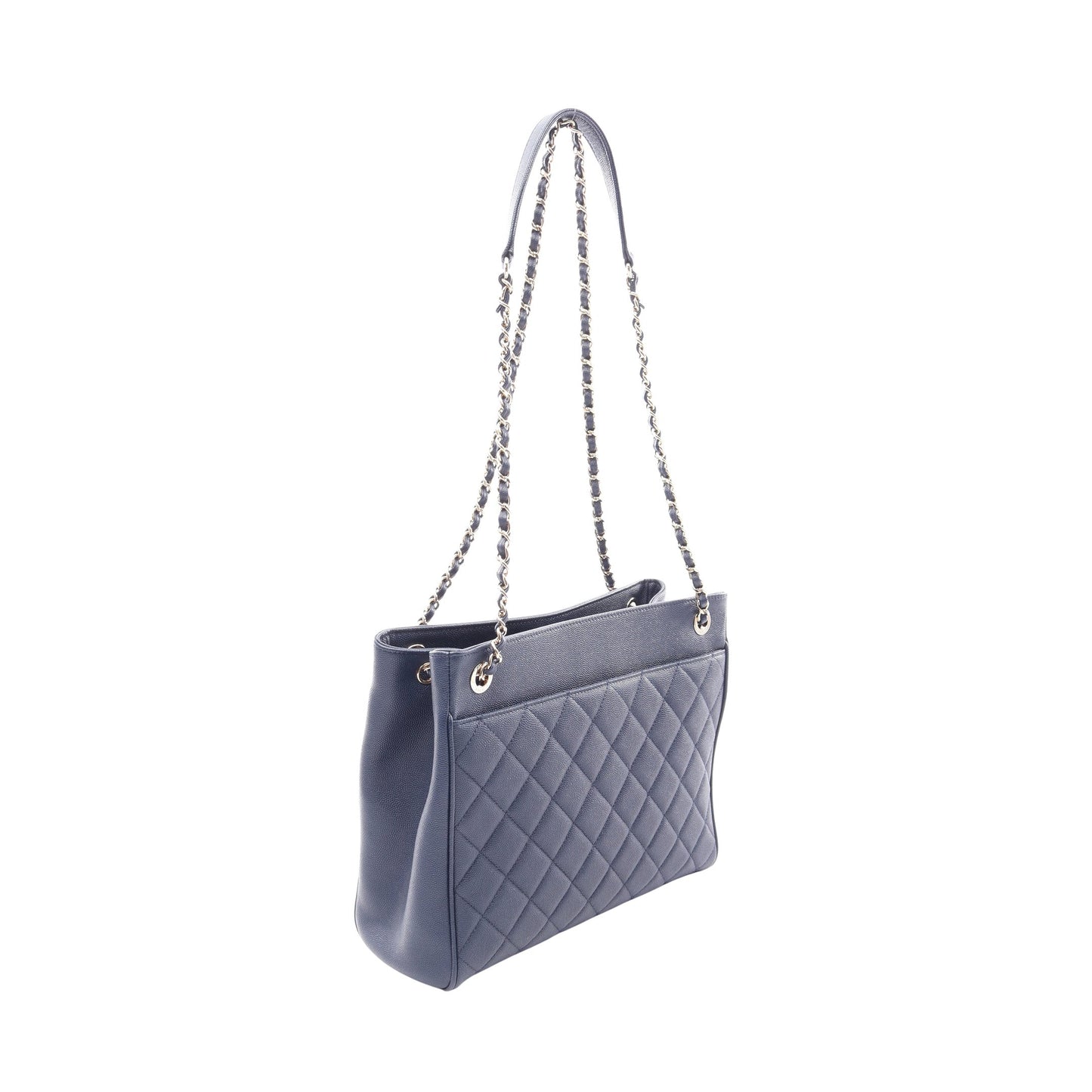 マトラッセ チェーンショルダーバッグ キャビアスキン ネイビー ゴールド金具 シャネル バッグ CHANEL