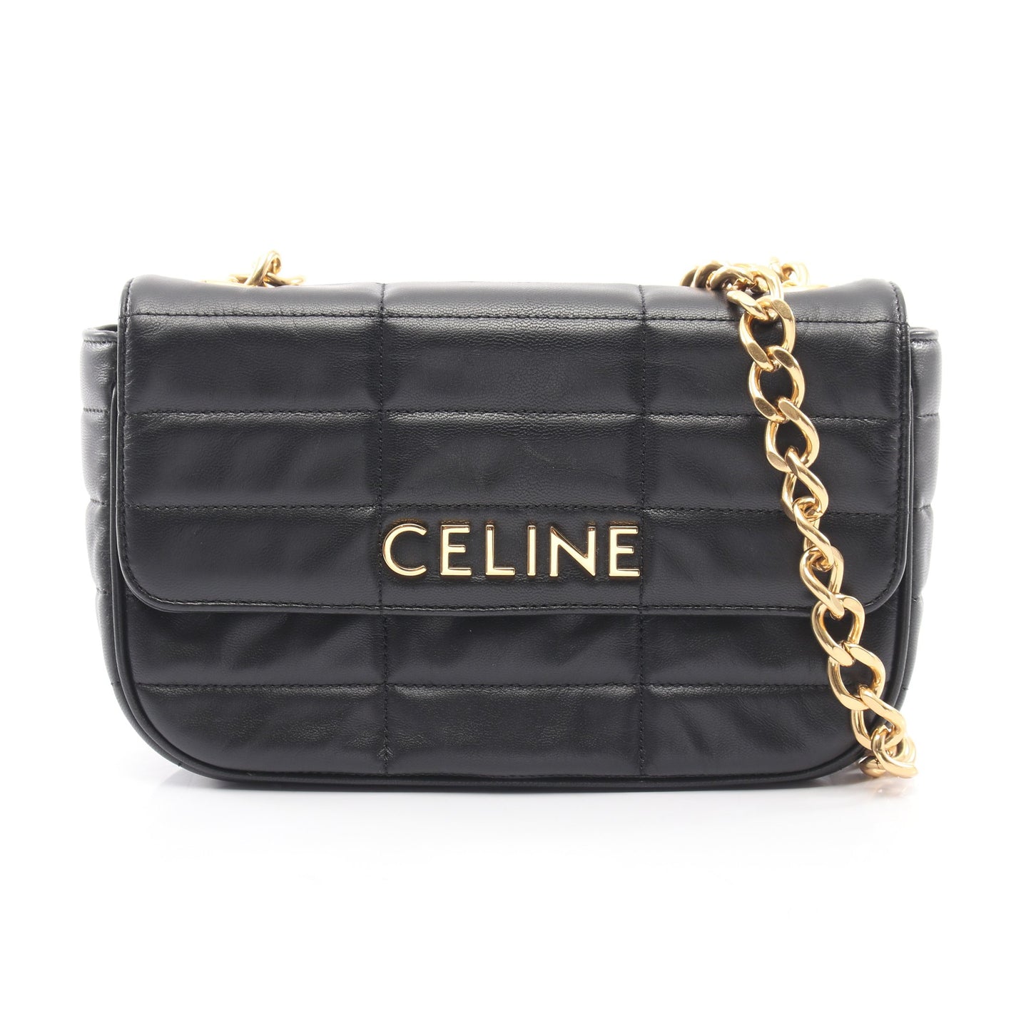 モノクローム チェーンショルダーバッグ レザー ブラック セリーヌ バッグ CELINE