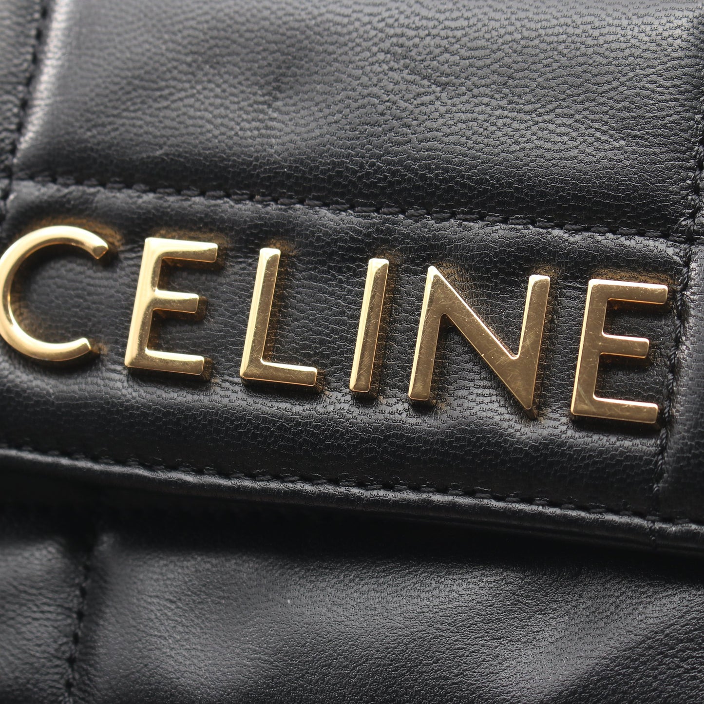 モノクローム チェーンショルダーバッグ レザー ブラック セリーヌ バッグ CELINE