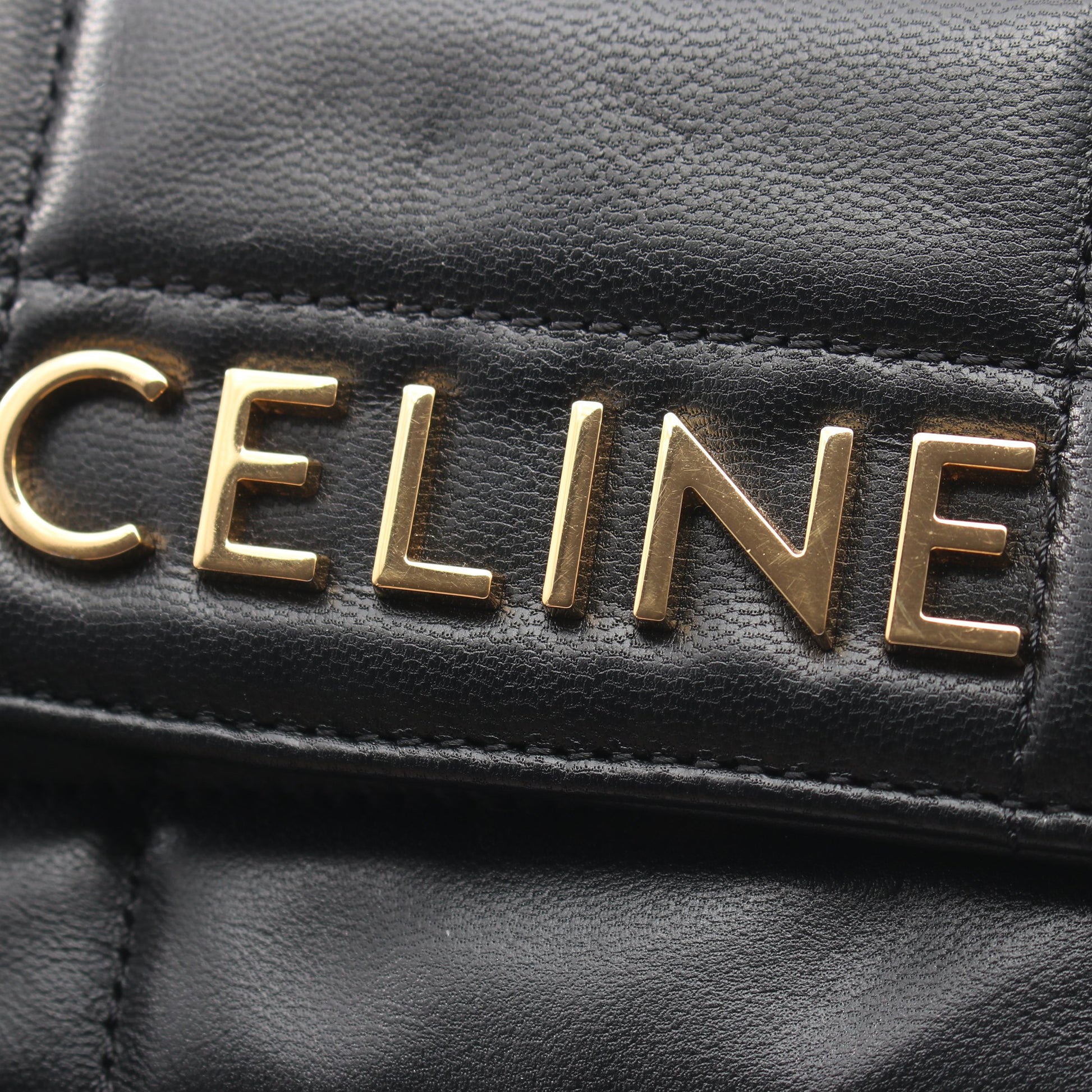 モノクローム チェーンショルダーバッグ レザー ブラック セリーヌ バッグ CELINE