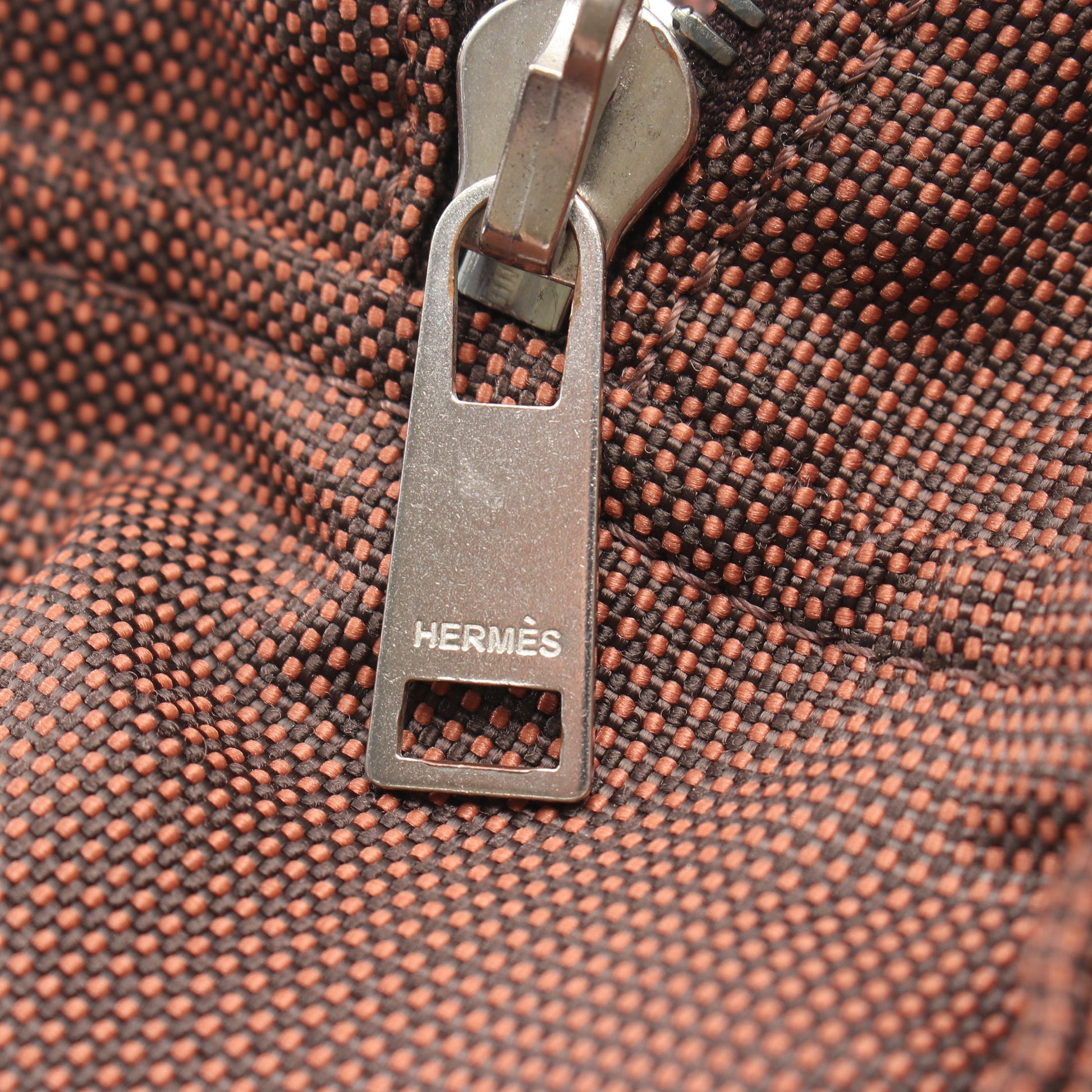 エールライン アドMM バックパック リュックサック ナイロンキャンバス ブラウン シルバー金具 エルメス バッグ HERMES