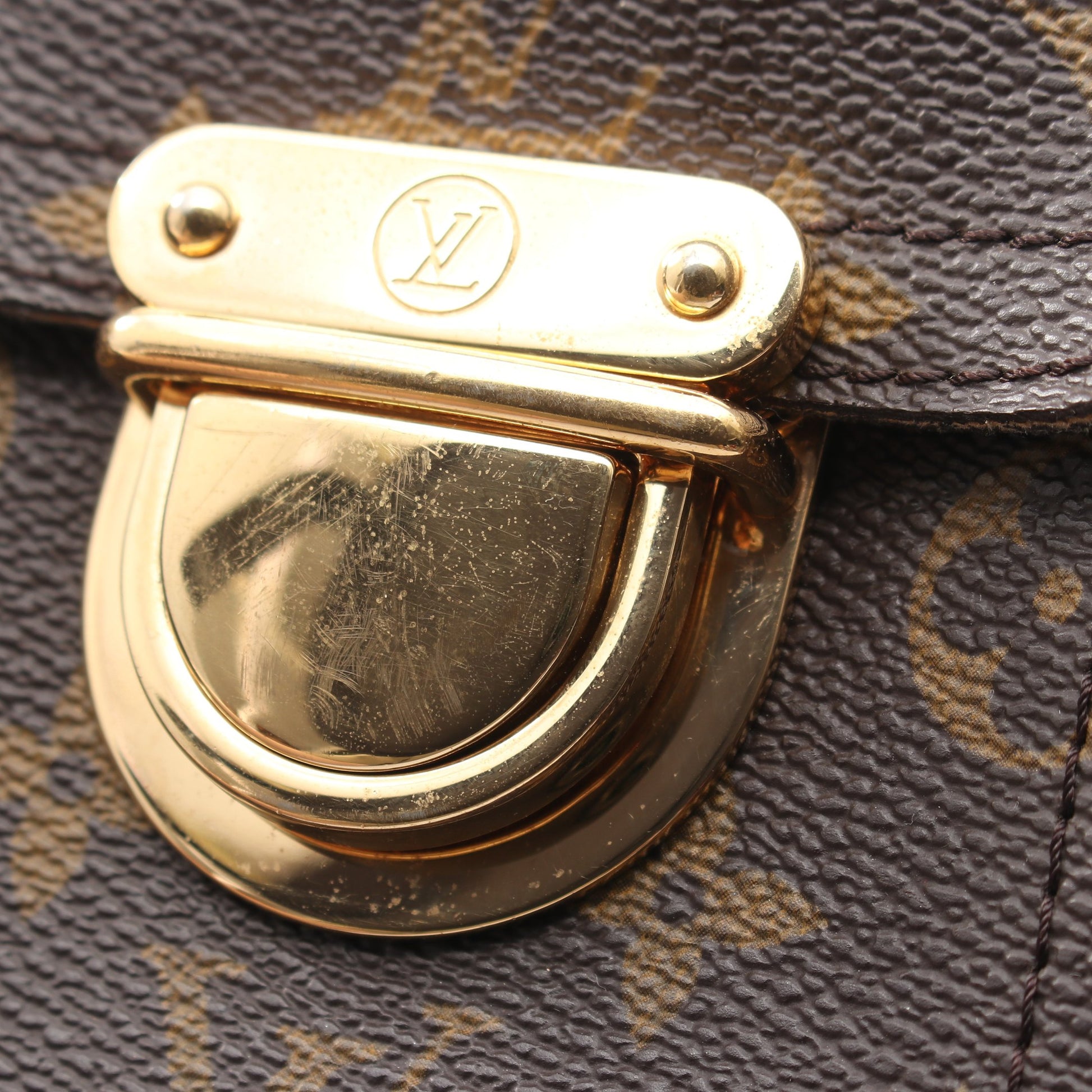 マンハッタンPM モノグラム ハンドバッグ PVC レザー ブラウン ルイヴィトン バッグ LOUIS VUITTON