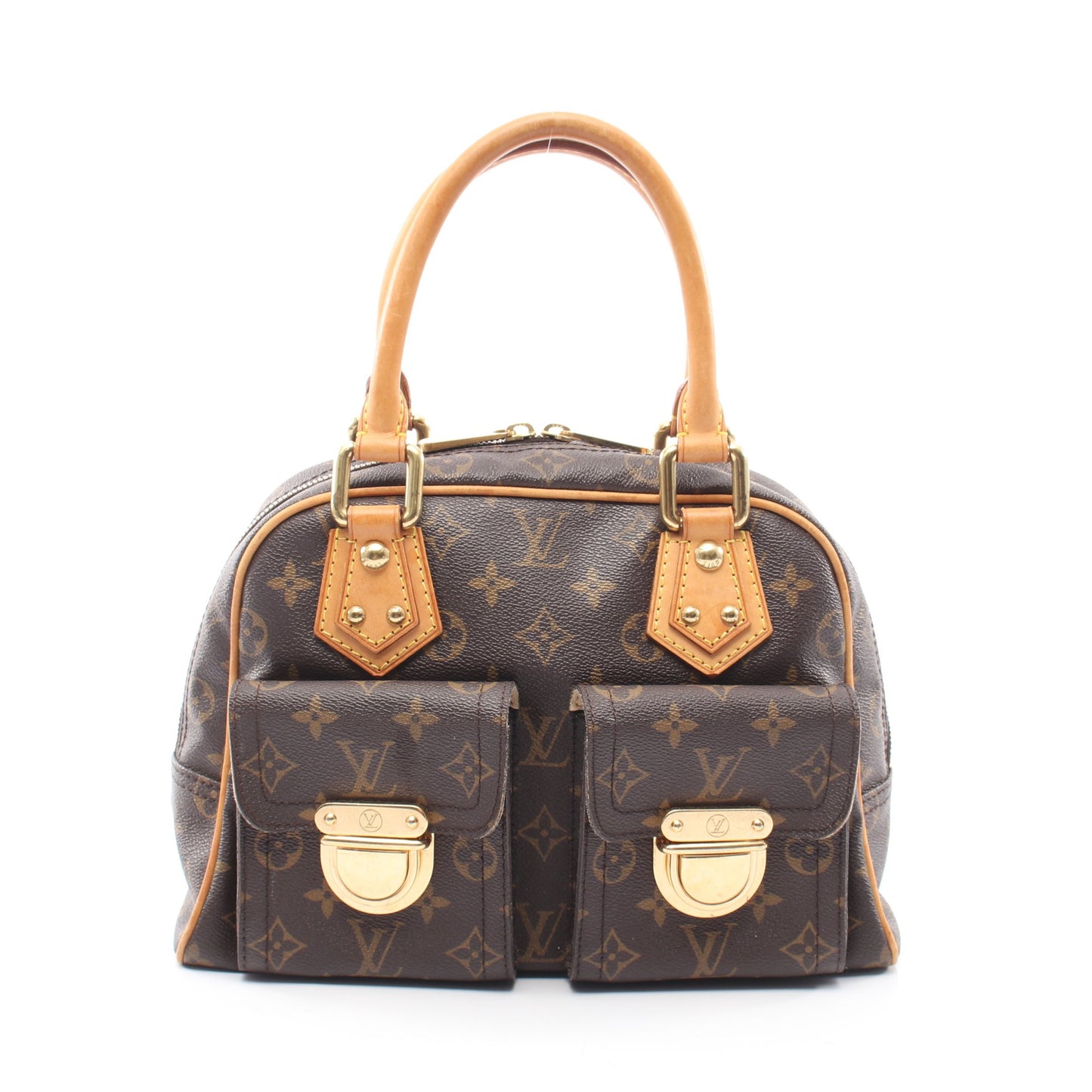 マンハッタンPM モノグラム ハンドバッグ PVC レザー ブラウン ルイヴィトン バッグ LOUIS VUITTON