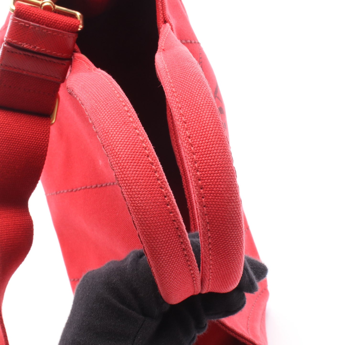 CANAPA カナパ ミニ 2WAY ハンドバッグ トートバッグ キャンバス レッド プラダ