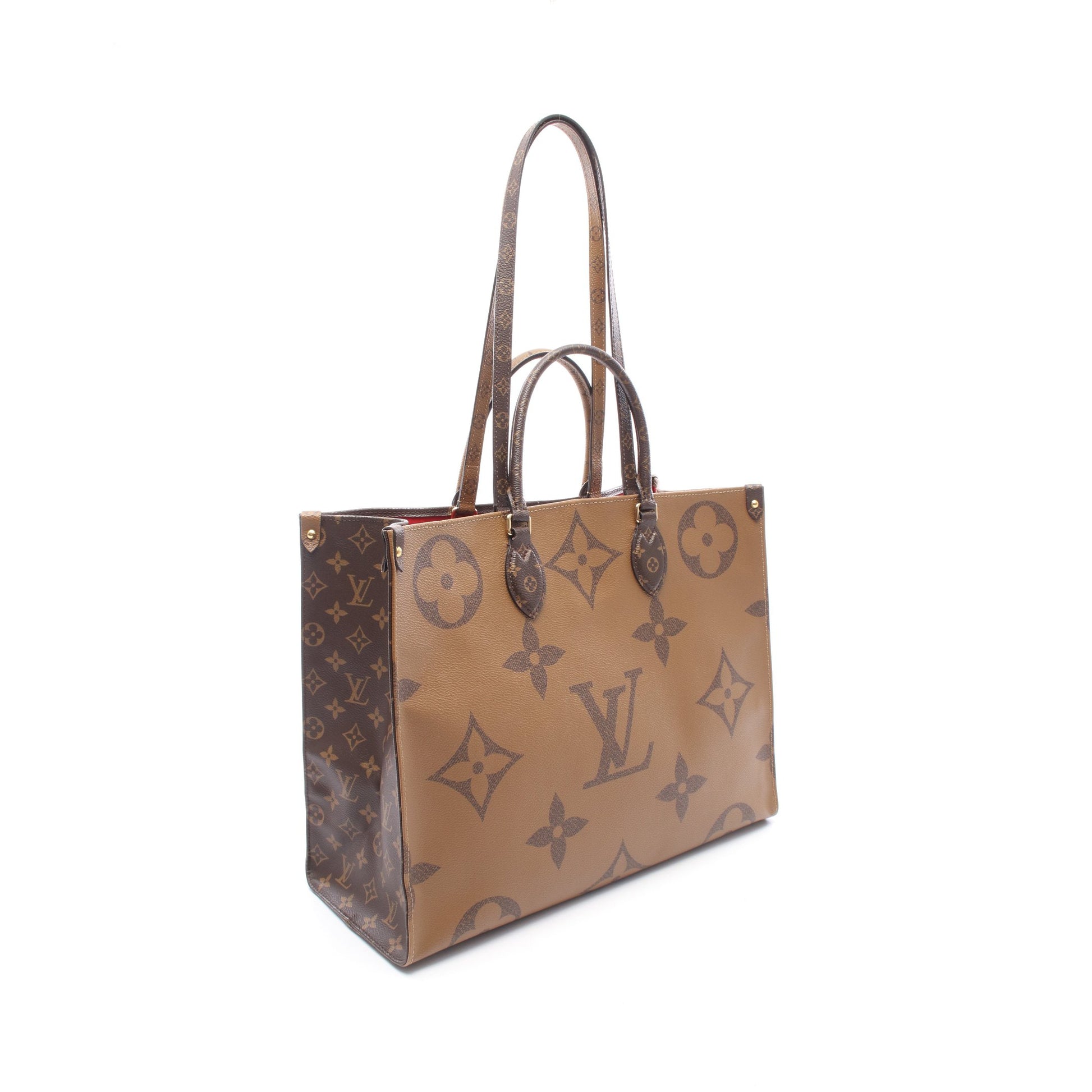 オンザゴーGM モノグラムジャイアント リバース ショルダーバッグ トートバッグ PVC ブラウン ベージュ ルイヴィトン バッグ LOUIS VUITTON