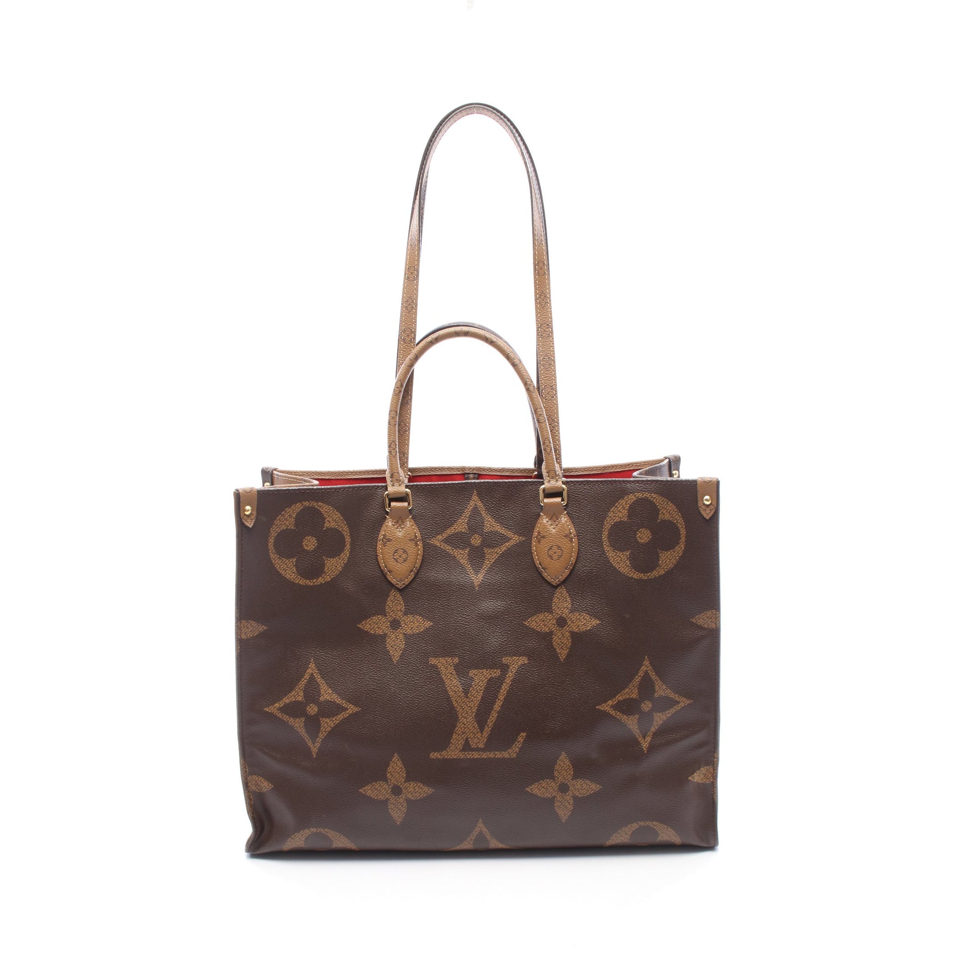 オンザゴーGM モノグラムジャイアント リバース ショルダーバッグ トートバッグ PVC ブラウン ベージュ ルイヴィトン バッグ LOUIS VUITTON