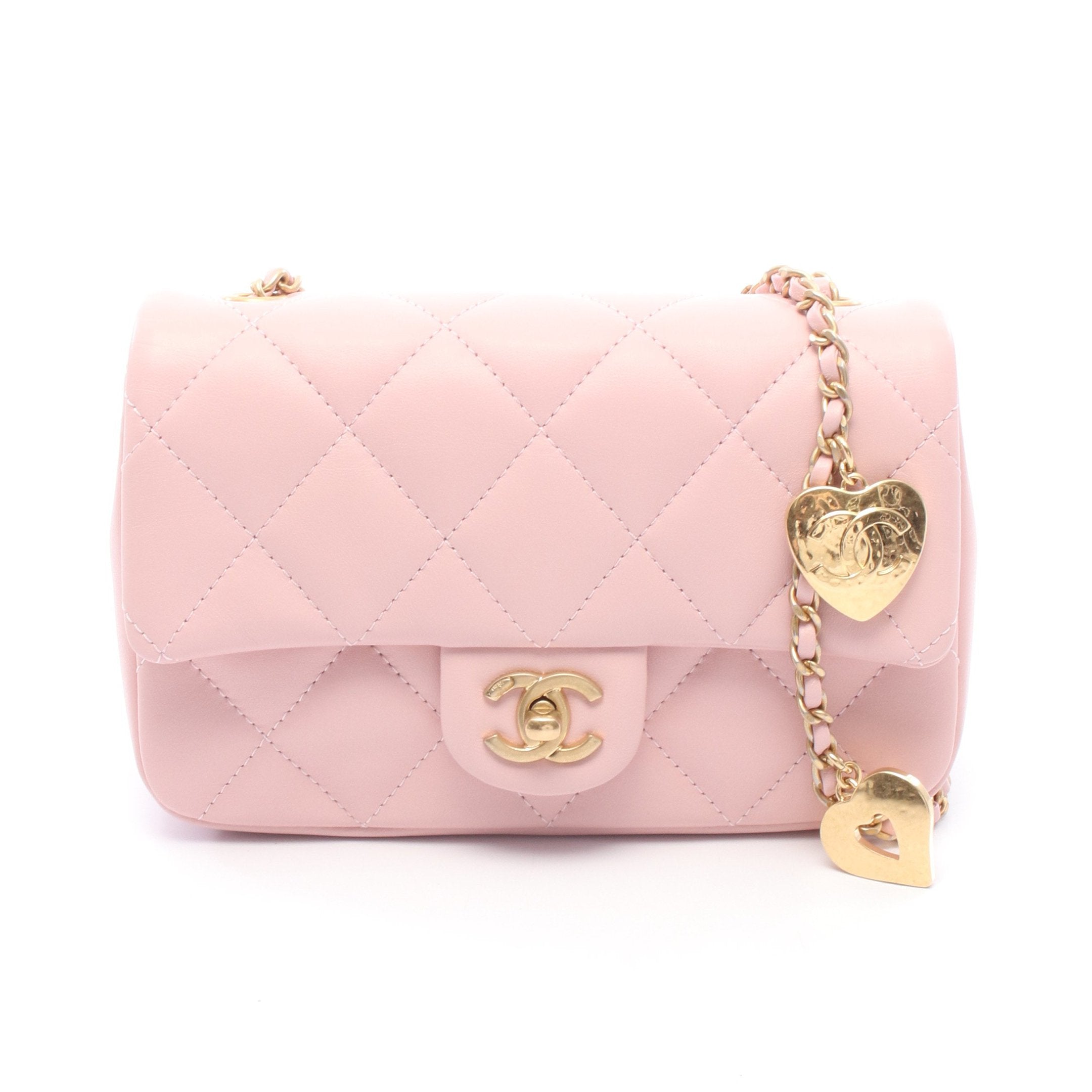 新品　CHANEL マトラッセ　ピンク　チェーン　ゴールド　ノベルティ 難有 ミニマトラッセ チェーンショルダーバッグ レザー ピンク ゴールド金具