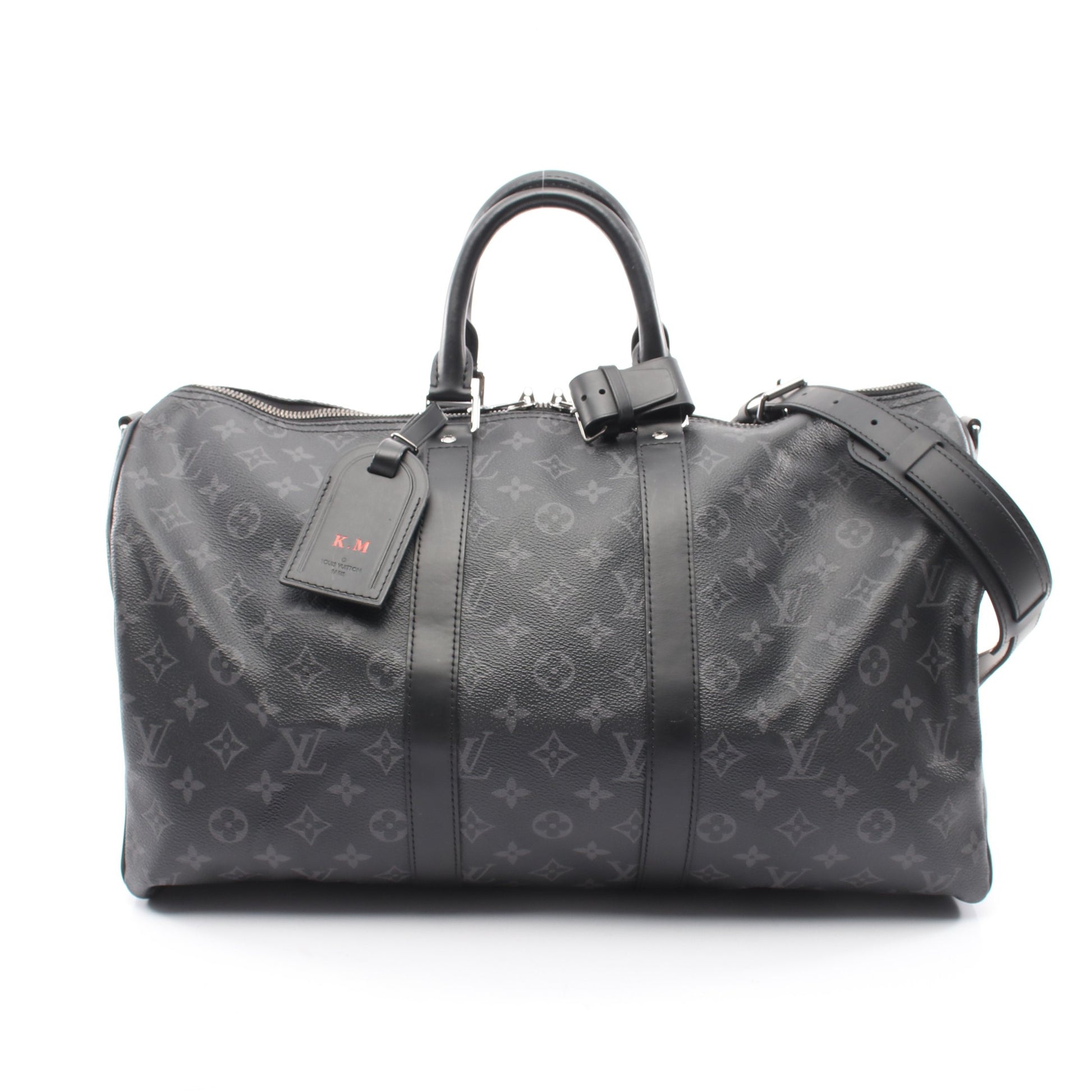 キーポル バンドリエール45 モノグラムエクリプス 2WAY ボストンバッグ PVC レザー ブラック ルイヴィトン バッグ LOUIS VUITTON