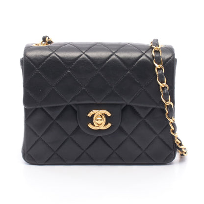 ミニマトラッセ チェーンショルダーバッグ ラムスキン ブラック ゴールド金具 シャネル バッグ CHANEL