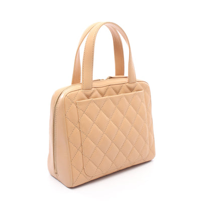ワイルドステッチ ハンドバッグ レザー ベージュ ゴールド金具 シャネル バッグ CHANEL