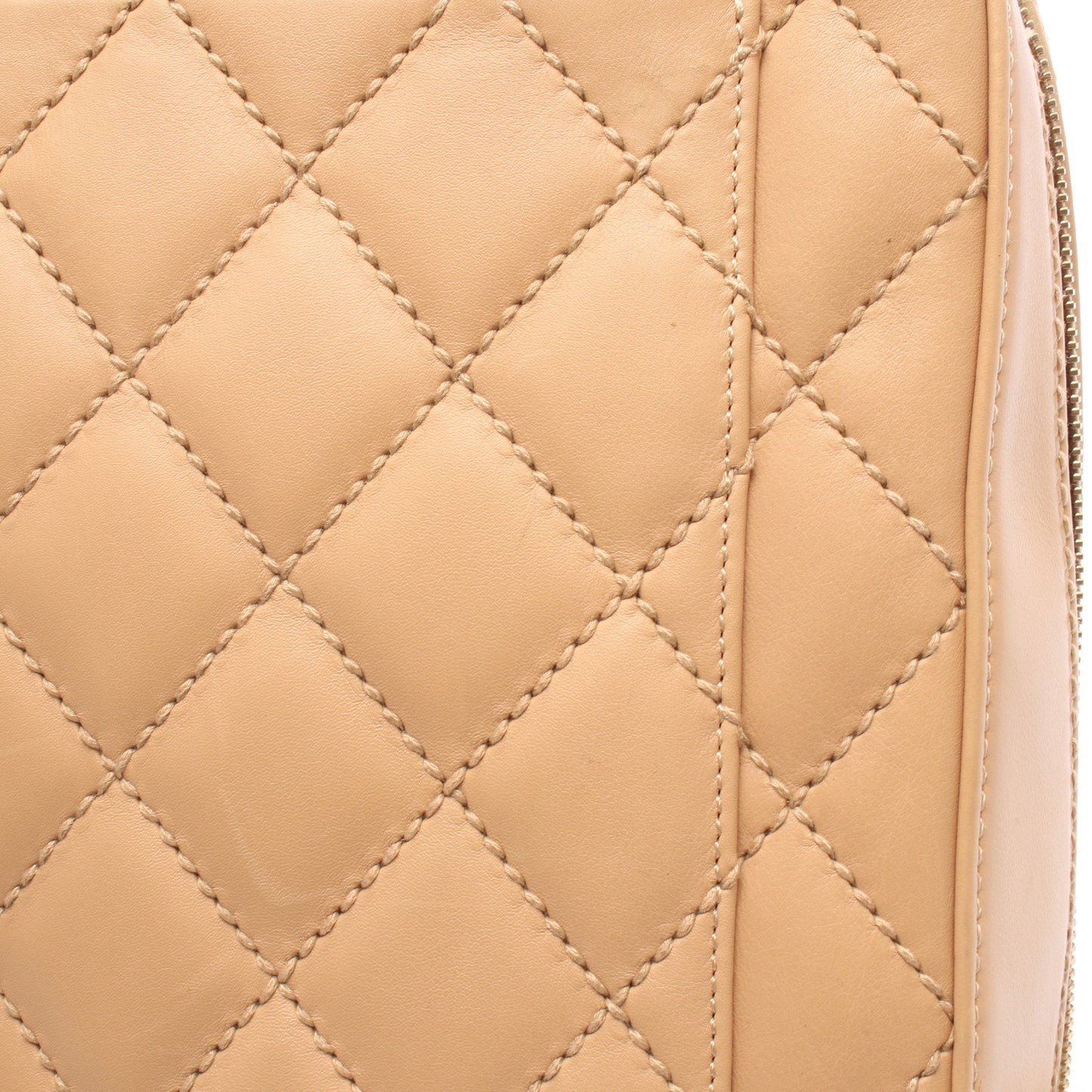 ワイルドステッチ ハンドバッグ レザー ベージュ ゴールド金具 シャネル バッグ CHANEL