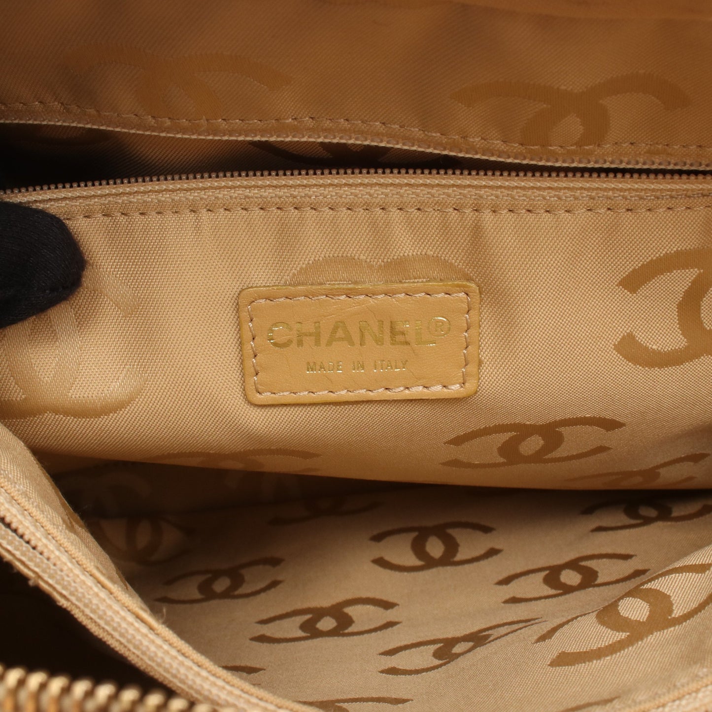 ワイルドステッチ ハンドバッグ レザー ベージュ ゴールド金具 シャネル バッグ CHANEL