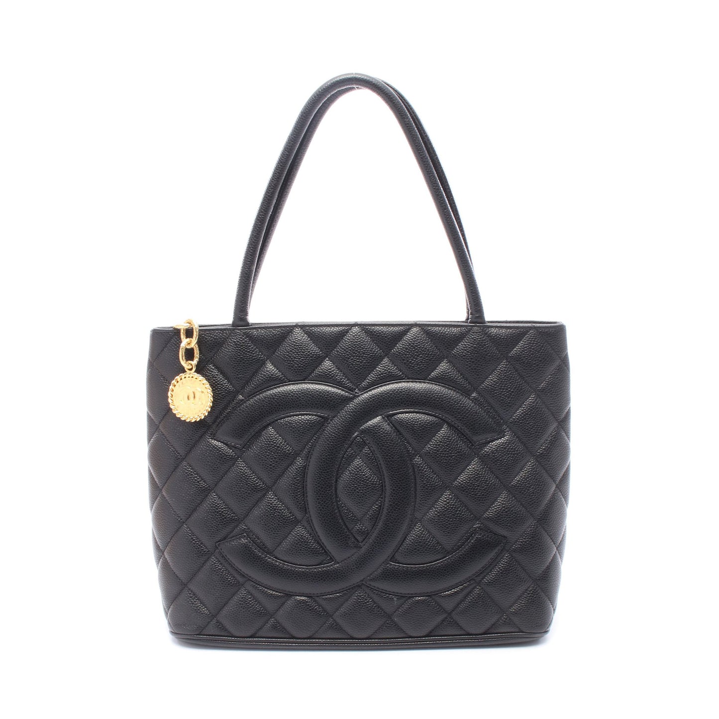 復刻トート ハンドバッグ トートバッグ キャビアスキン ブラック ゴールド金具 シャネル バッグ CHANEL