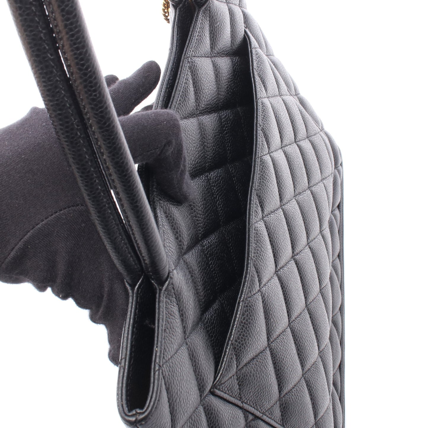 復刻トート ハンドバッグ トートバッグ キャビアスキン ブラック ゴールド金具 シャネル バッグ CHANEL