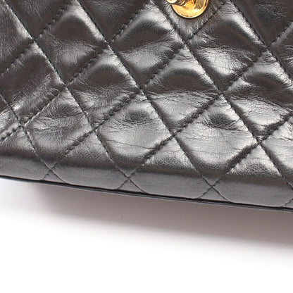 マトラッセ ショルダーバッグ ラムスキン ブラック ゴールド金具 シャネル バッグ CHANEL