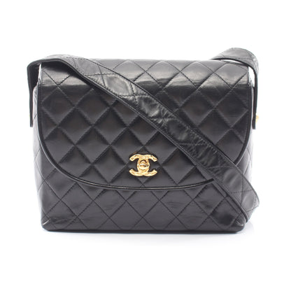 マトラッセ ショルダーバッグ ラムスキン ブラック ゴールド金具 シャネル バッグ CHANEL