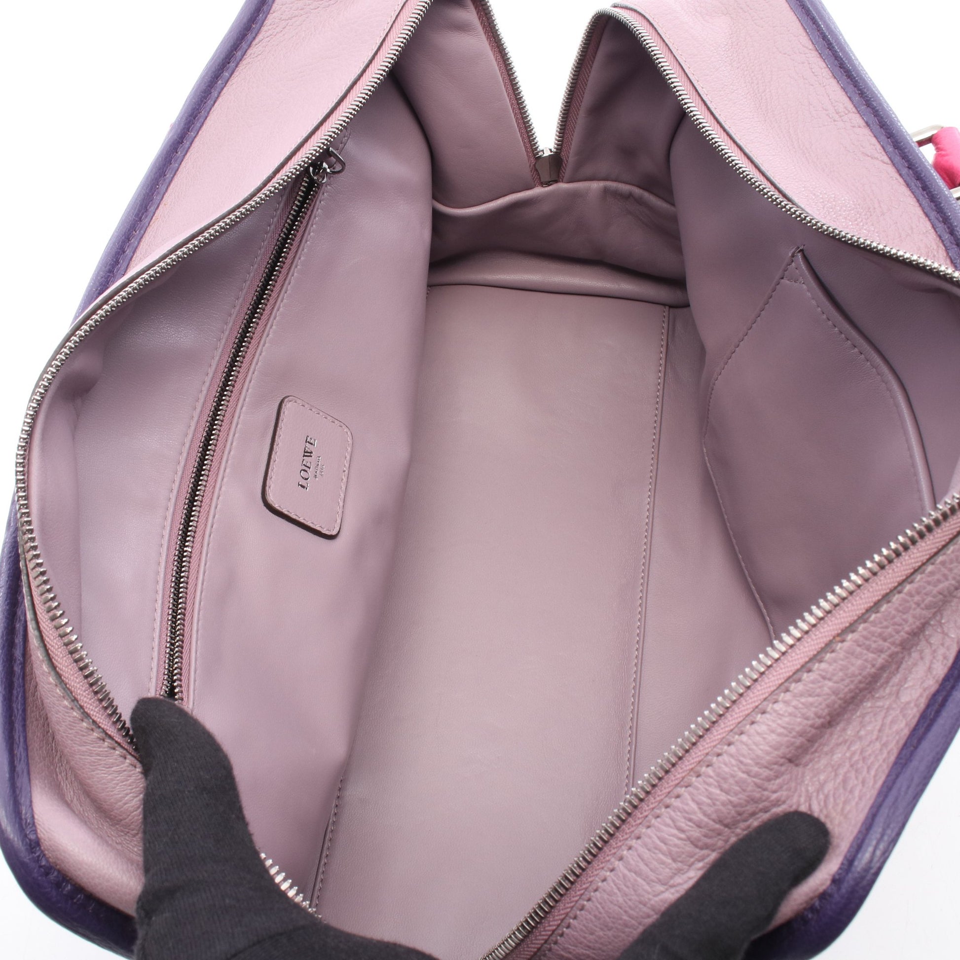 アマソナ35 ハンドバッグ レザー ライトパープル パープル ピンク ロエベ バッグ LOEWE