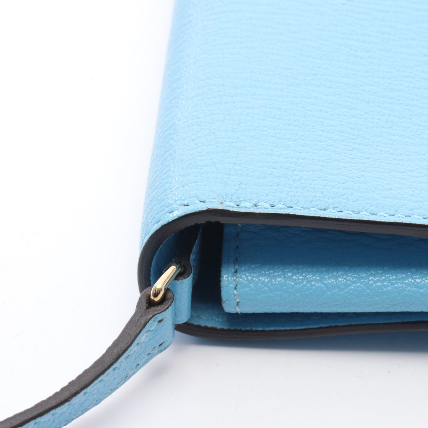 シネティック トゥーゴー セレステ ショルダーバッグ シェーブル ブルー ゴールド金具 D刻印 エルメス バッグ HERMES