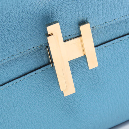シネティック トゥーゴー セレステ ショルダーバッグ シェーブル ブルー ゴールド金具 D刻印 エルメス バッグ HERMES