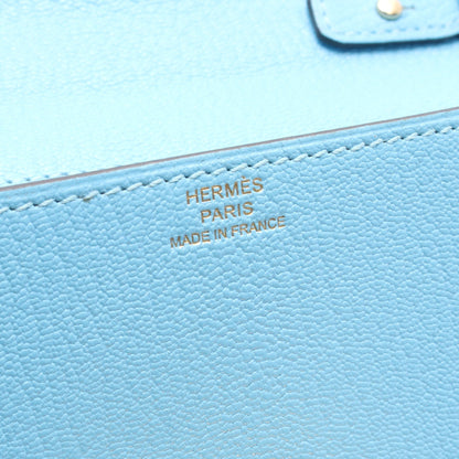 シネティック トゥーゴー セレステ ショルダーバッグ シェーブル ブルー ゴールド金具 D刻印 エルメス バッグ HERMES