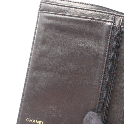 ココマーク 三つ折り財布 キャビアスキン ブラック ゴールド金具 シャネル 財布・小物 CHANEL