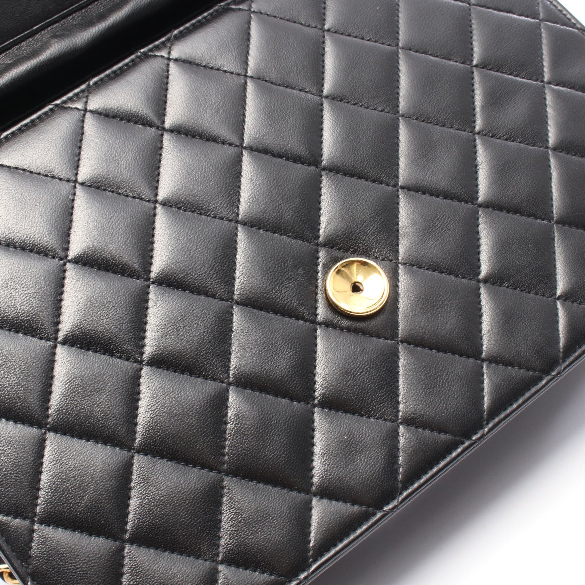 マトラッセ チェーンショルダーバッグ ラムスキン ブラック ゴールド金具 シャネル バッグ CHANEL