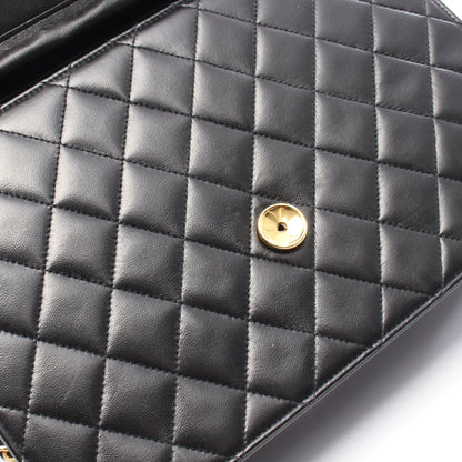 マトラッセ チェーンショルダーバッグ ラムスキン ブラック ゴールド金具 シャネル バッグ CHANEL