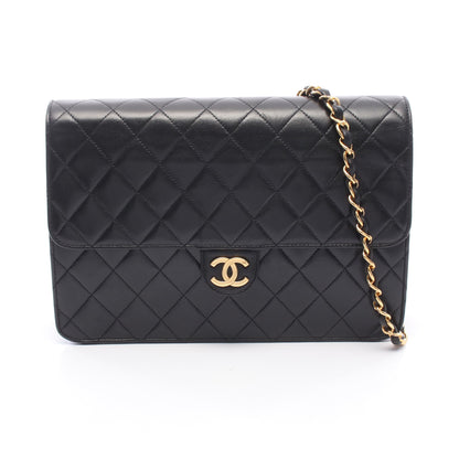 マトラッセ チェーンショルダーバッグ ラムスキン ブラック ゴールド金具 シャネル バッグ CHANEL