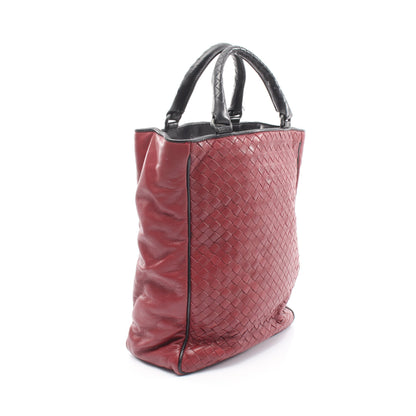 イントレチャート 2WAY ハンドバッグ レザー ボルドー ブラック ボッテガヴェネタ バッグ BOTTEGA VENETA