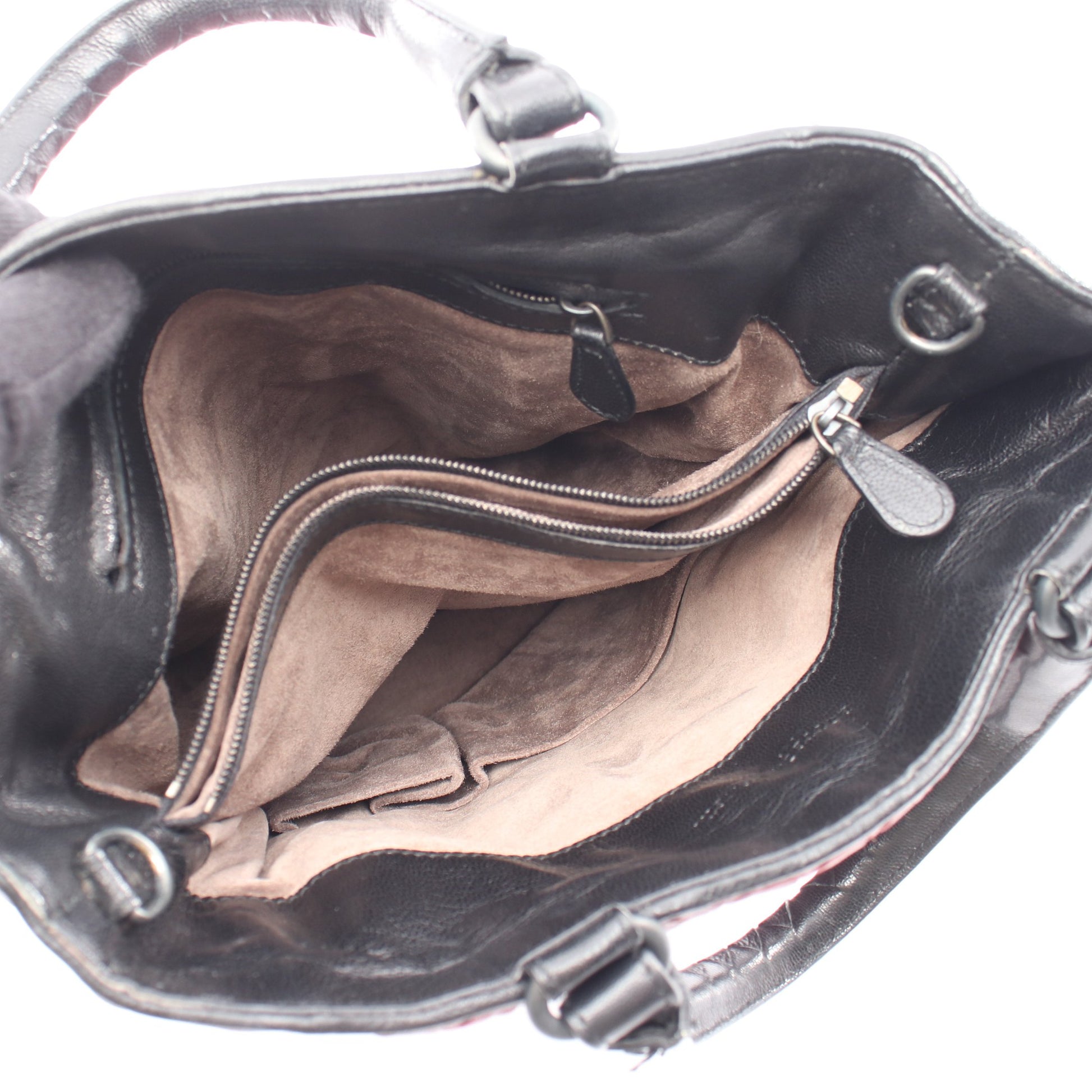 イントレチャート 2WAY ハンドバッグ レザー ボルドー ブラック ボッテガヴェネタ バッグ BOTTEGA VENETA