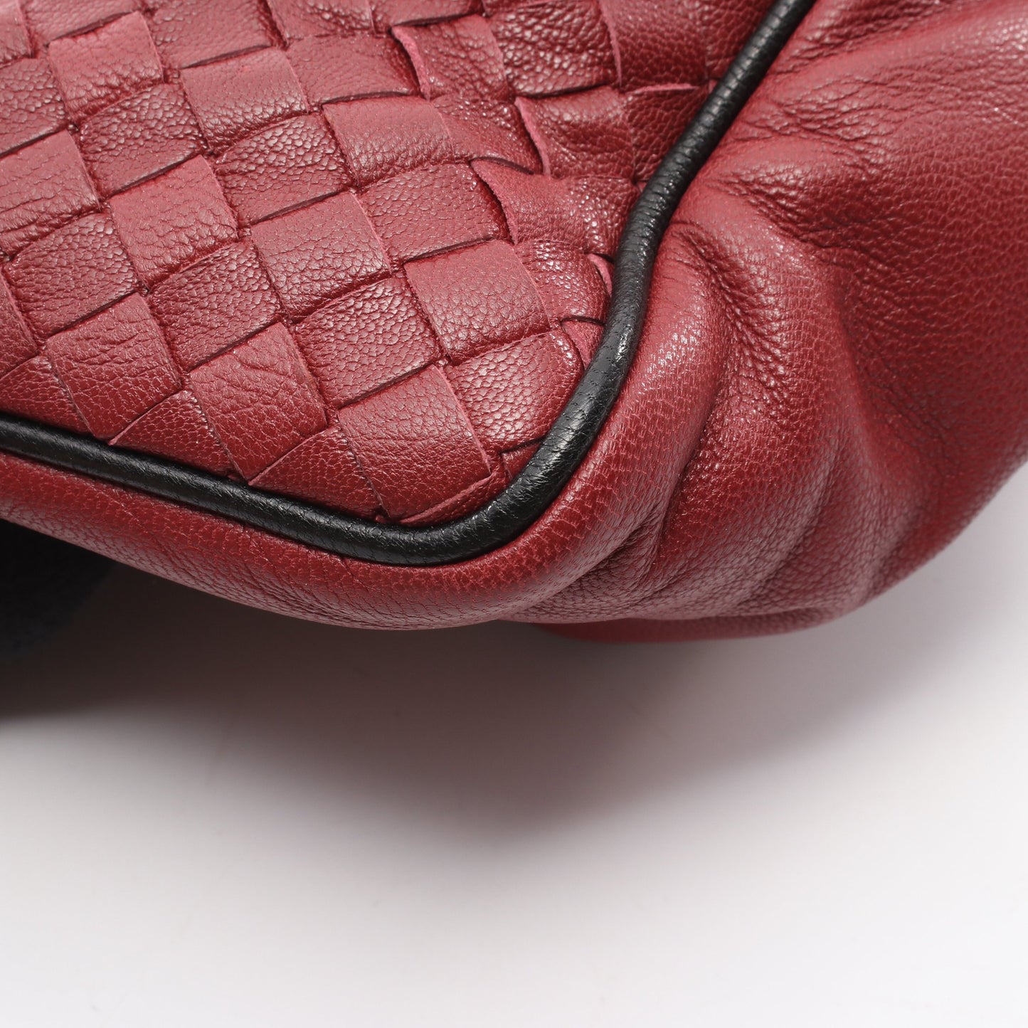イントレチャート 2WAY ハンドバッグ レザー ボルドー ブラック ボッテガヴェネタ バッグ BOTTEGA VENETA