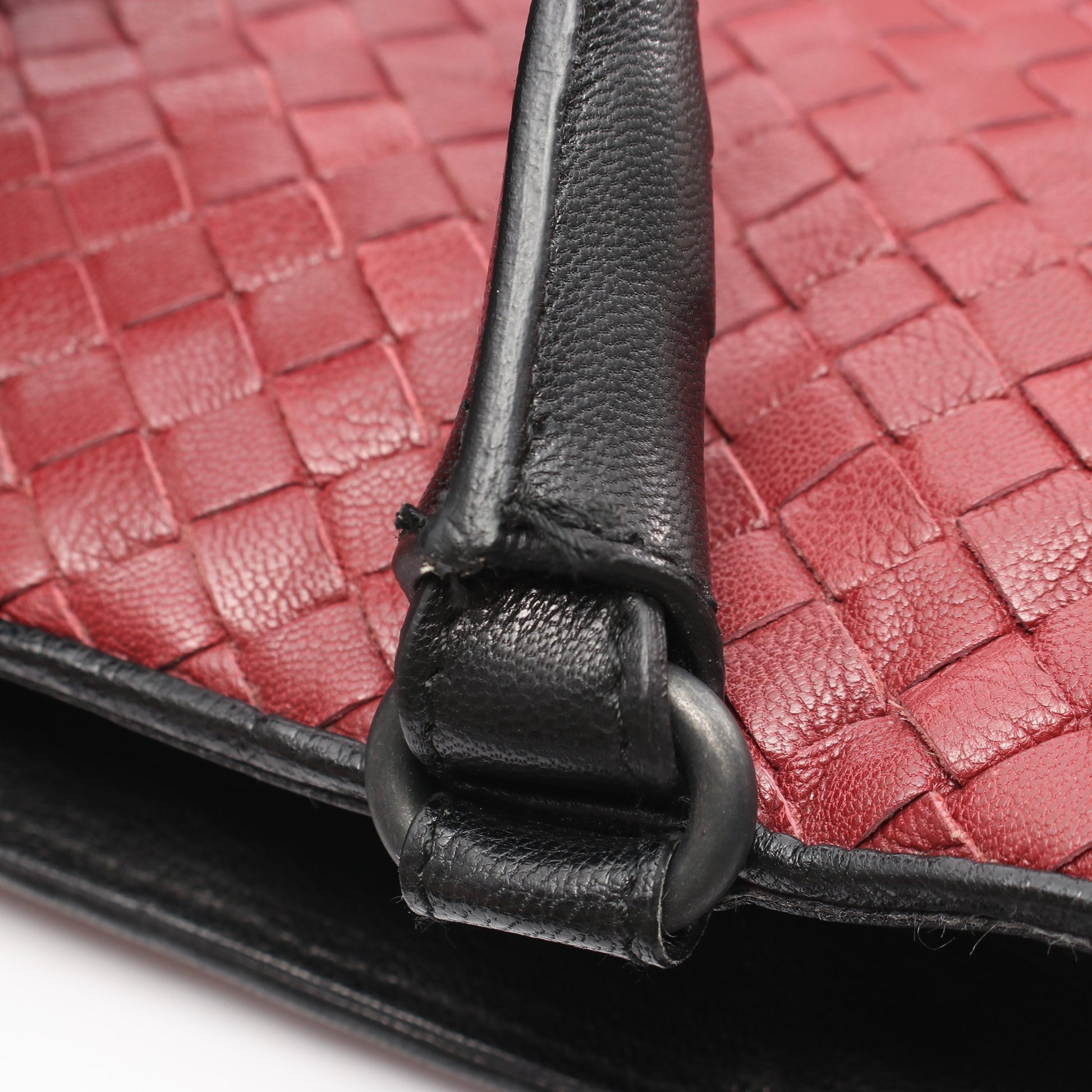 イントレチャート 2WAY ハンドバッグ レザー ボルドー ブラック ボッテガヴェネタ バッグ BOTTEGA VENETA