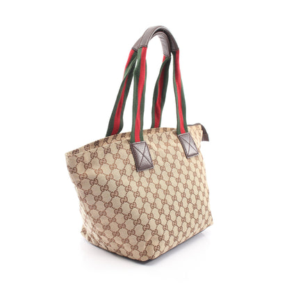 GGキャンバス シェリーライン ショルダーバッグ トートバッグ キャンバス レザー ベージュ マルチカラー グッチ バッグ GUCCI