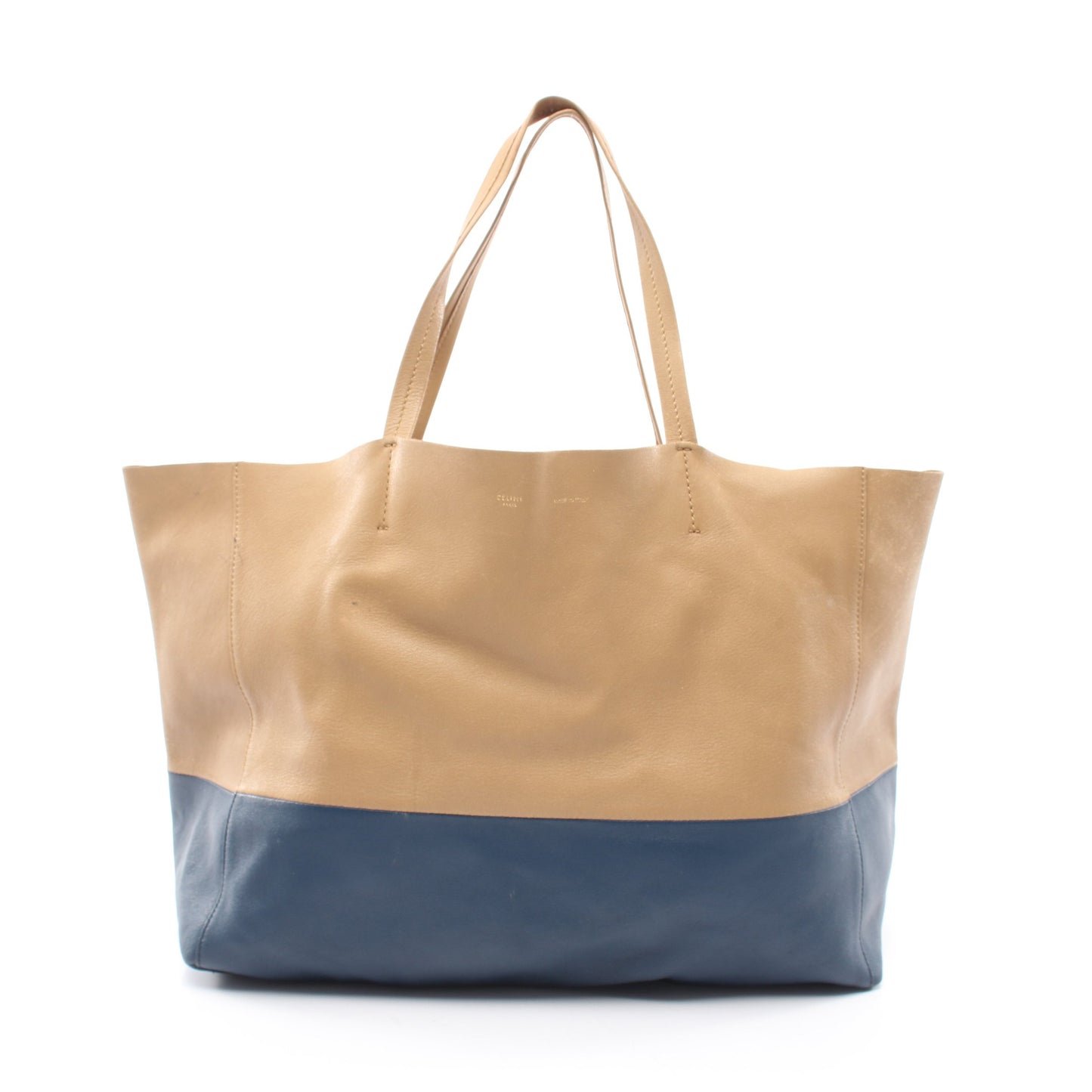ホリゾンタルカバ バイカラー ショルダーバッグ トートバッグ レザー ベージュ ネイビー セリーヌ バッグ CELINE