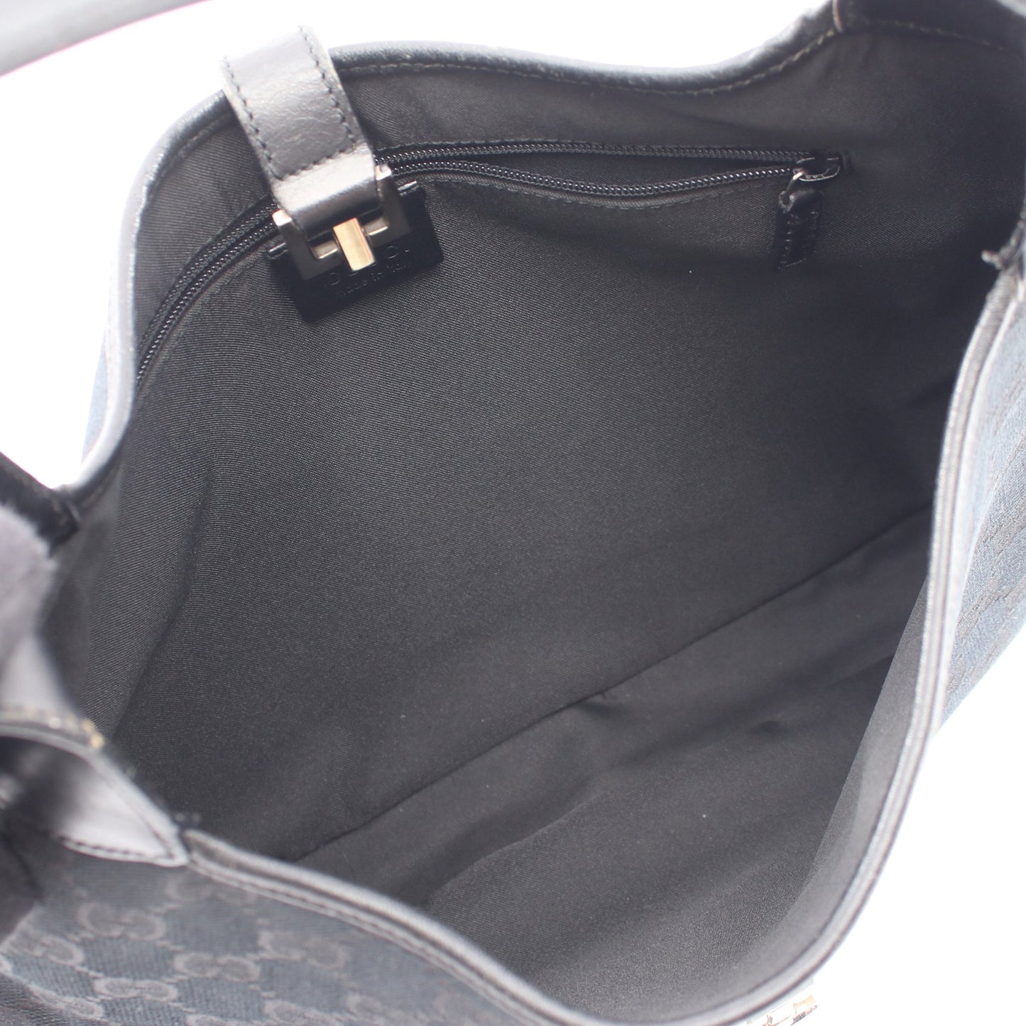 ジャッキー GGキャンバス ワンショルダーバッグ キャンバス レザー ブラック グッチ バッグ GUCCI