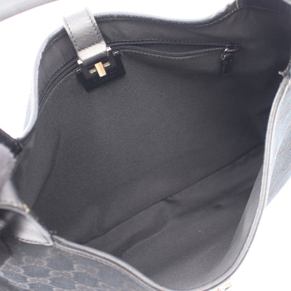 ジャッキー GGキャンバス ワンショルダーバッグ キャンバス レザー ブラック グッチ バッグ GUCCI