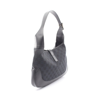 ジャッキー GGキャンバス ワンショルダーバッグ キャンバス レザー ブラック グッチ バッグ GUCCI