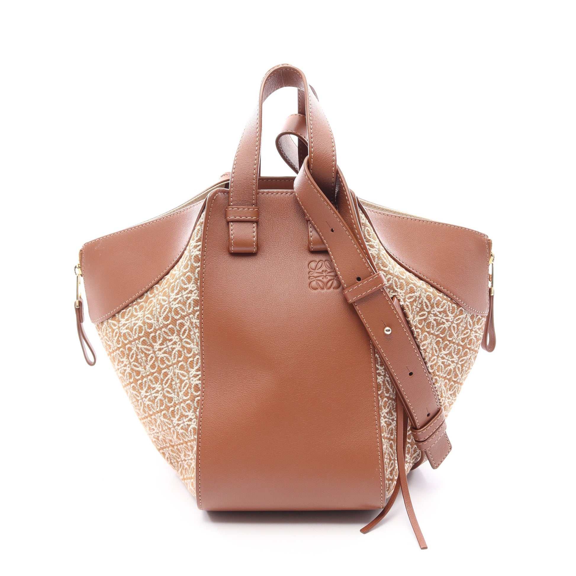 HAMMOCK SMALL ハンモック スモール 2WAY ハンドバッグ レザー ブラウン オフホワイト ロエベ バッグ LOEWE